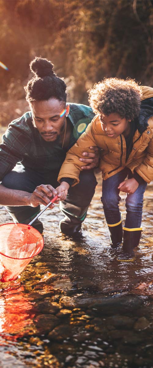 Father and son fishing