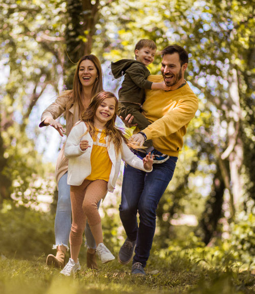 Family hiking