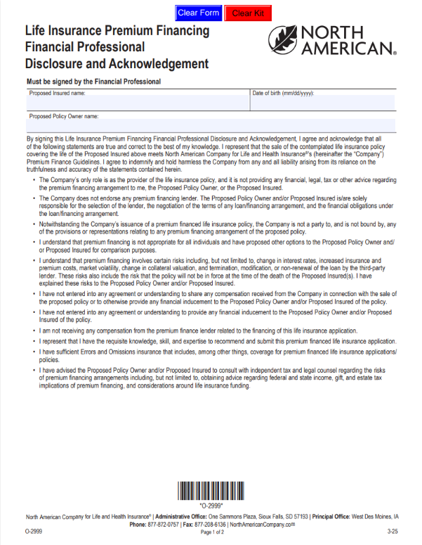 Financial Professional Disclosure & Acknowledgement
